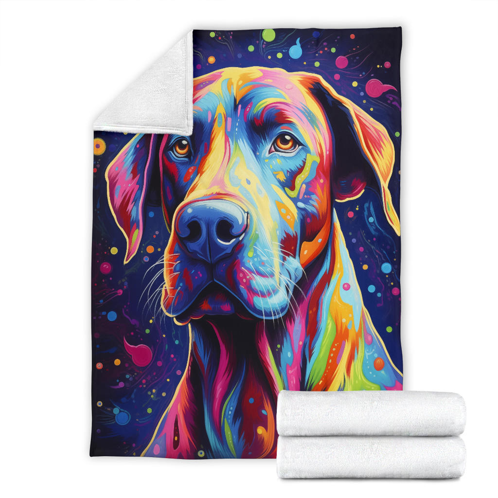 Trippy Psychedelics Great Dane Blanket, Great Dane Fleece Blanket, Great Dane Throw Blanket, Great Dane Gifts