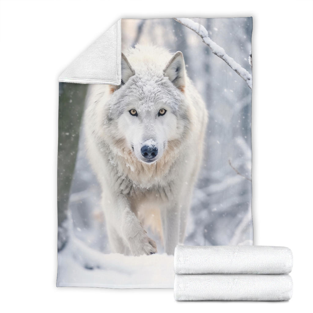 Wolf Blanket Wolf in Winter Blanket