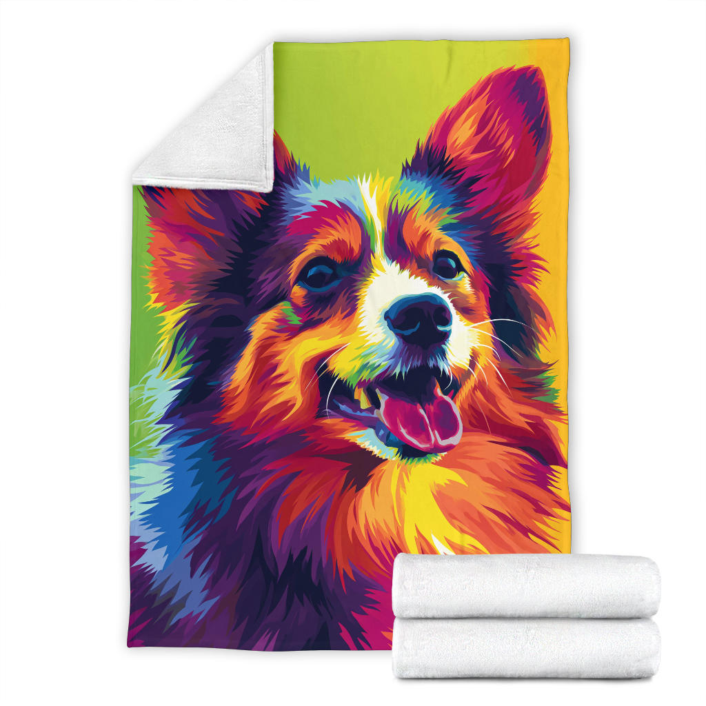 Icelandic Sheepdog Blanket, Trippy Psychedelics Icelandic Sheepdog Fleece Blanket, Icelandic Sheepdog Throw Blanket, Icelandic Sheepdog Gifts