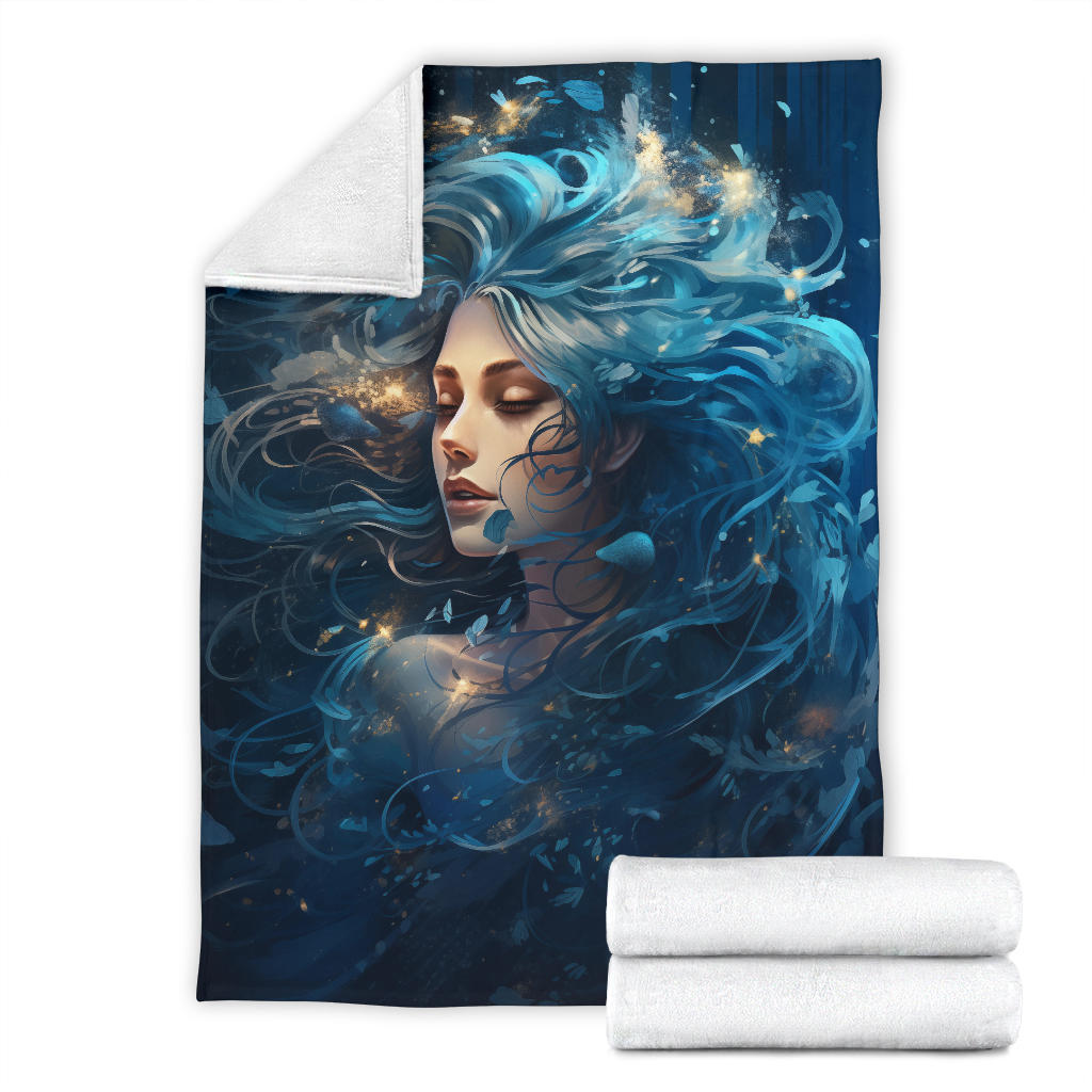 Aquarius Zodiac Sign Blanket, Aquarius Zodiac Throw Blanket, Aquarius Zodiac Gifts, Aquarius Fleece Blanket