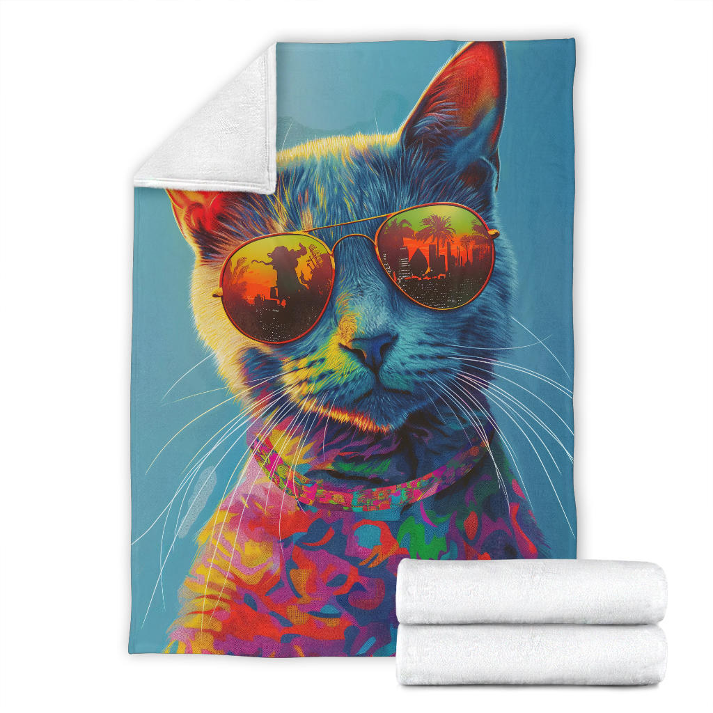 Korat cat Blanket, Trippy Psychedelics Korat cat Fleece Blanket, Korat cat Throw Blanket, Korat cat Gifts