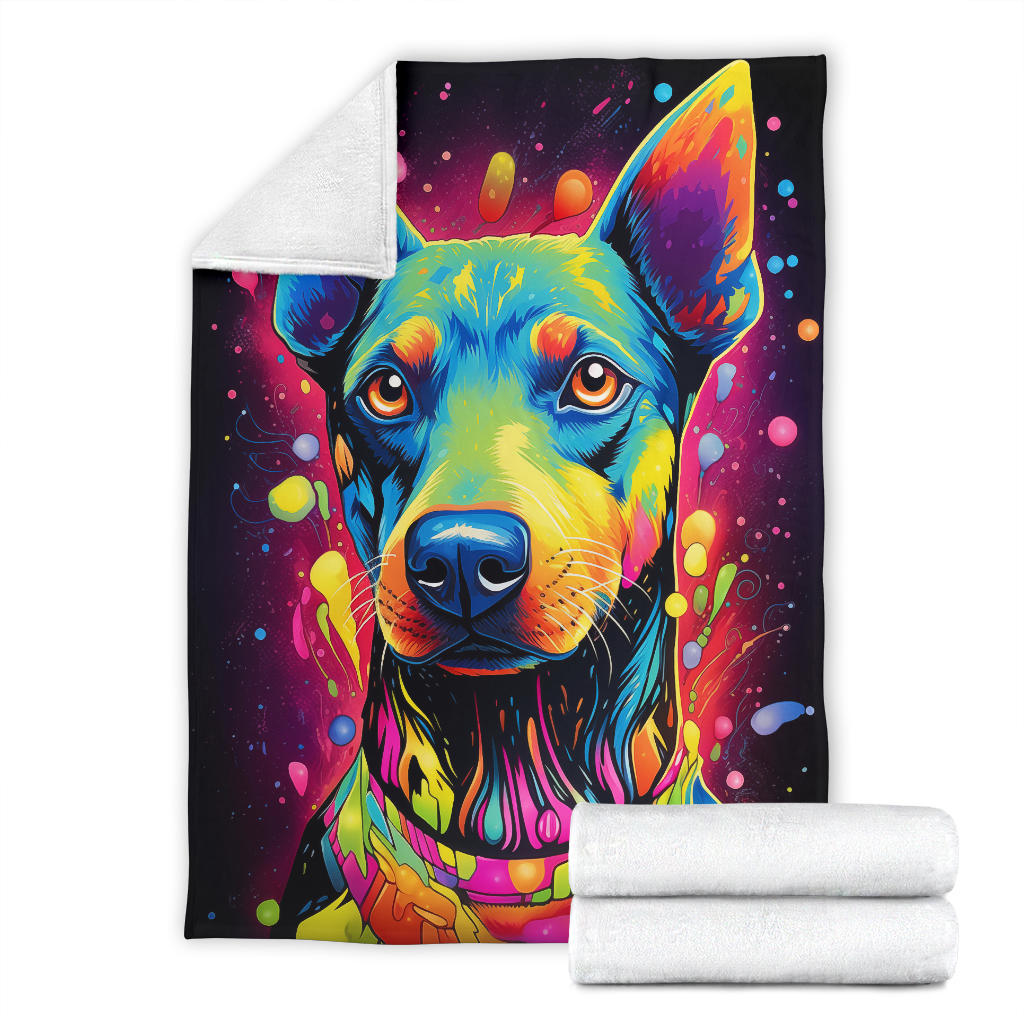 Trippy Psychedelics Doberman Pinscher Blanket, Doberman Pinscher Throw Blanket, Doberman Pinscher Fleece Blanket, Doberman Pinscher Gifts