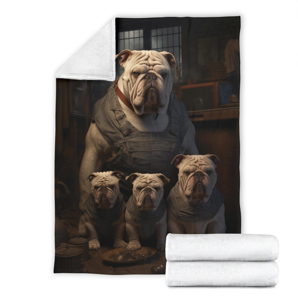 Bulldog Family Blanket, Bulldog Gifts, Bulldog Blanket, Bulldog Throw Blanket