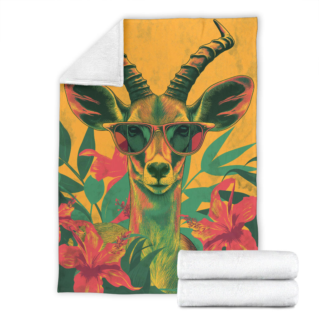 Gazelle animal Blanket, Trippy Psychedelics Gazelle animal Fleece Blanket, Gazelle animal Throw Blanket, Gazelle animal Gifts