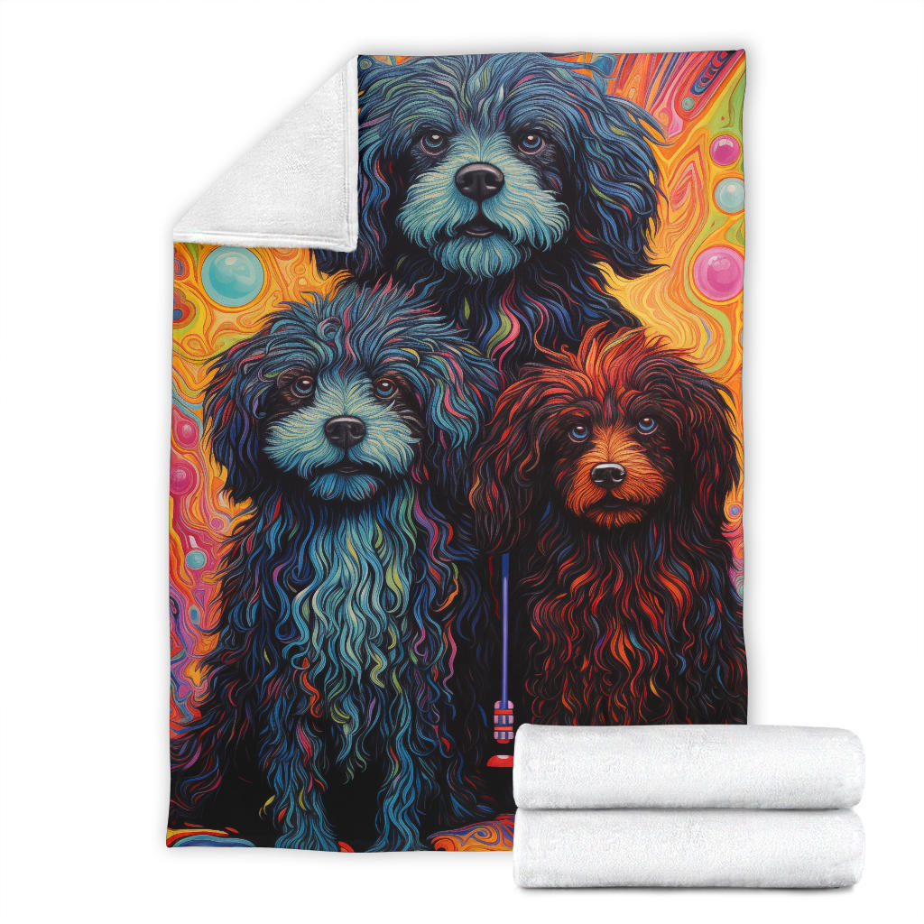 Puli Blanket, Trippy Psychedelics Puli Fleece Blanket, Puli Throw Blanket, Puli Gifts