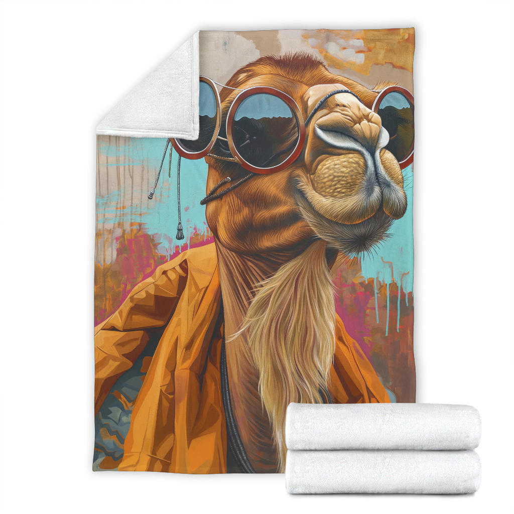 Camel Blanket, Trippy Psychedelics Camel Fleece Blanket, Camel Throw Blanket, Camel Gifts