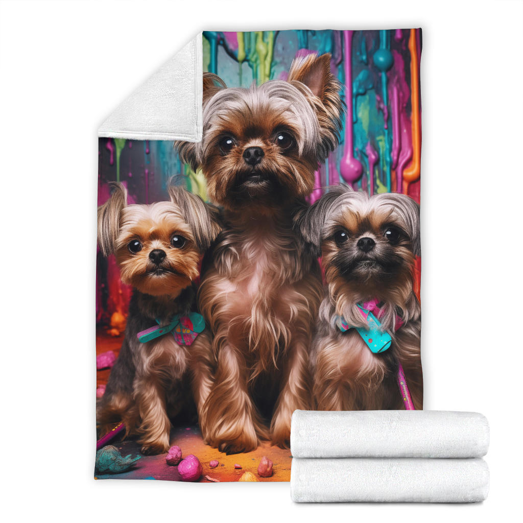 Brussels Griffon Blanket, Trippy Psychedelics Brussels Griffon Fleece Blanket, Brussels Griffon Throw Blanket, Brussels Griffon Gifts