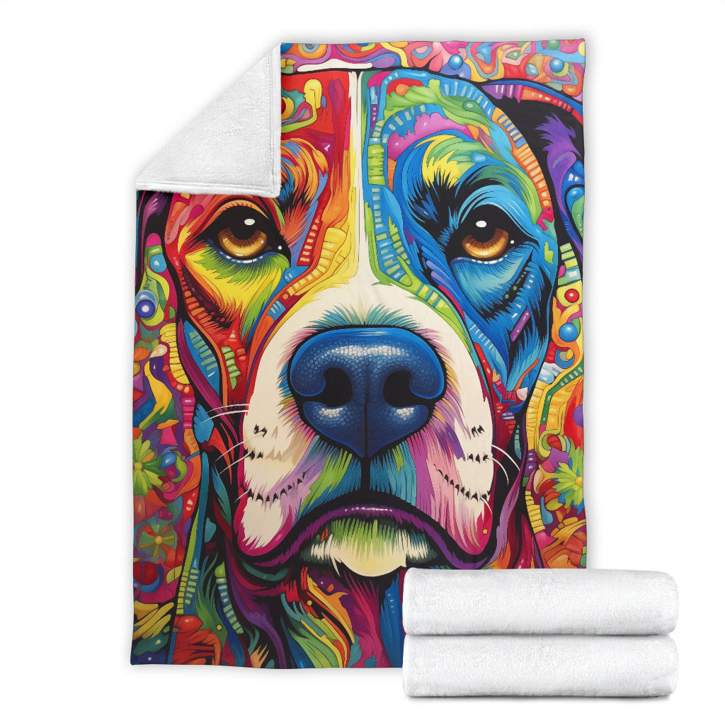 Trippy Psychedelics Boxer Blanket, Boxer Throw Blanket, Boxer Fleece Blanket, Boxer Gifts