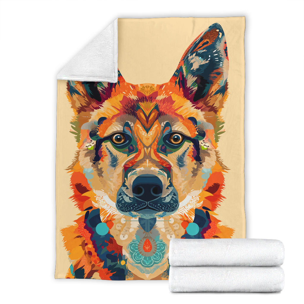 Jindo Dog Blanket, Trippy Psychedelics Jindo Dog Fleece Blanket, Jindo Dog Throw Blanket, Jindo Dog Gifts