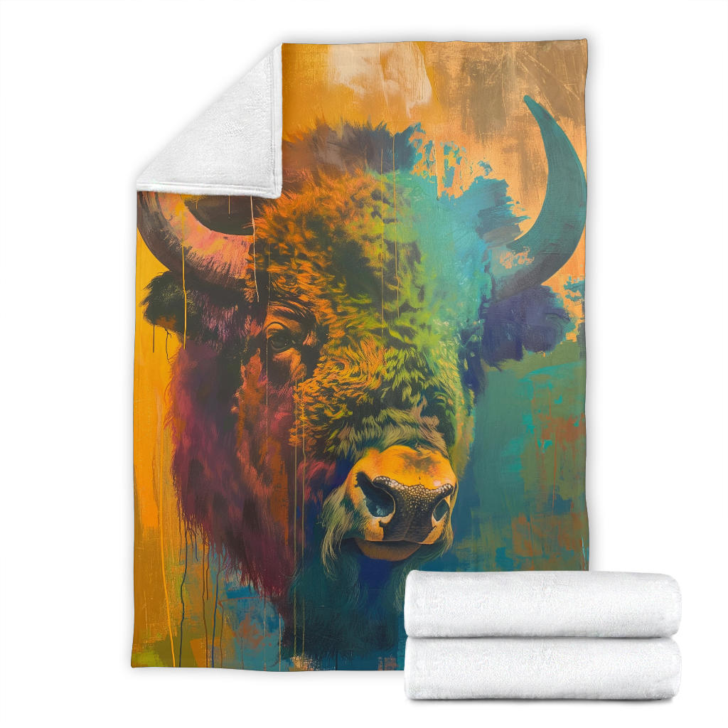 Buffalo Blanket, Trippy Psychedelics Buffalo Fleece Blanket, Buffalo Throw Blanket, Buffalo Gifts