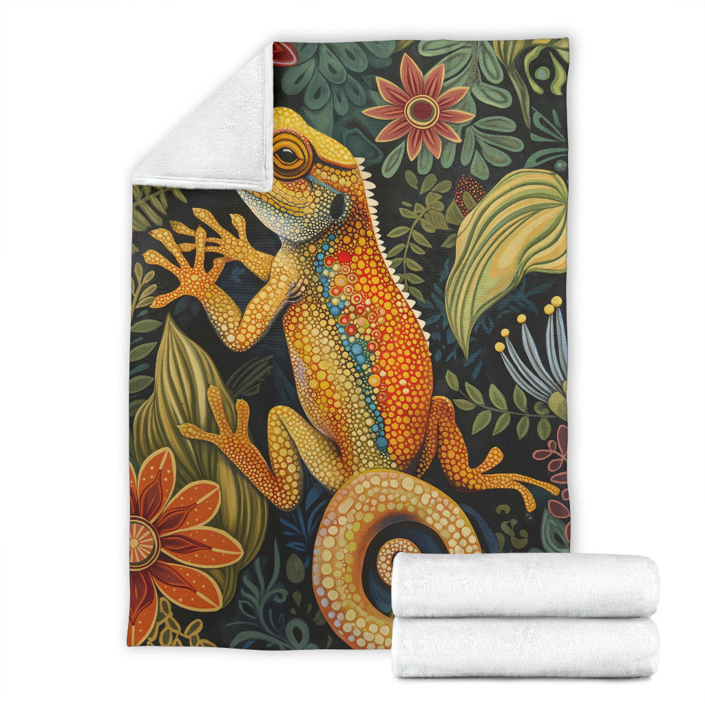 Lizard Blanket, Trippy Psychedelics Lizard Fleece Blanket, Lizard Throw Blanket, Lizard Gifts