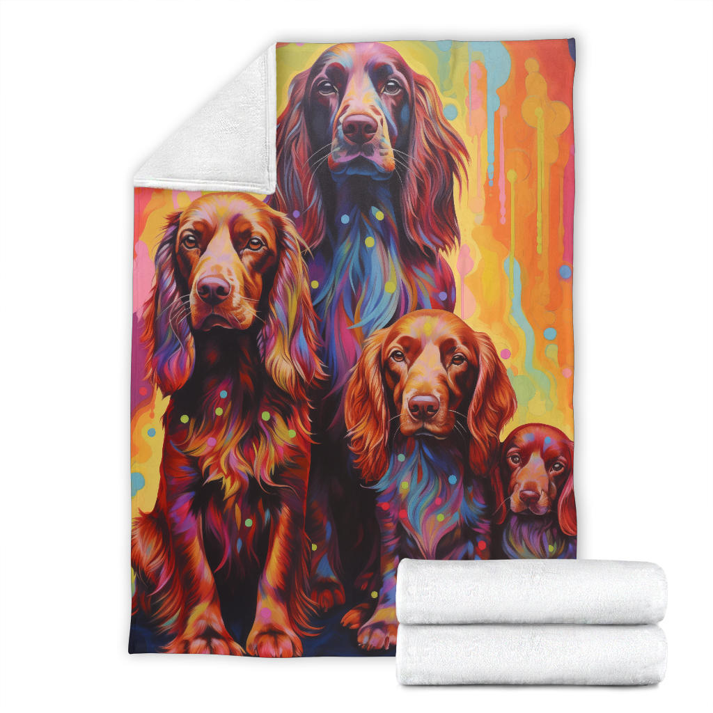 Sussex Spaniel Blanket, Trippy Psychedelics Sussex Spaniel Fleece Blanket, Sussex Spaniel Throw Blanket, Sussex Spaniel Gifts