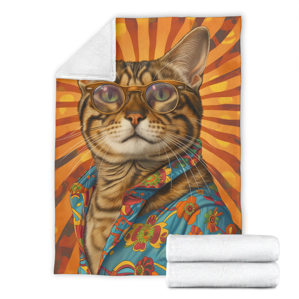 Bengal cat Blanket, Trippy Psychedelics Bengal cat Fleece Blanket, Bengal cat Throw Blanket, Bengal cat Gifts