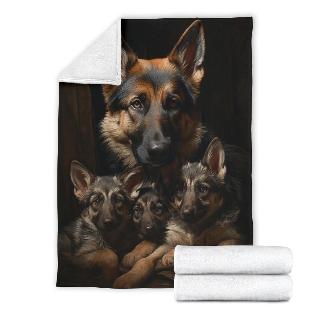 German Shepherd Family Blanket, German Shepherd Gifts, German Shepherd Throw Blanket, German Shepherd Fleece Blanket