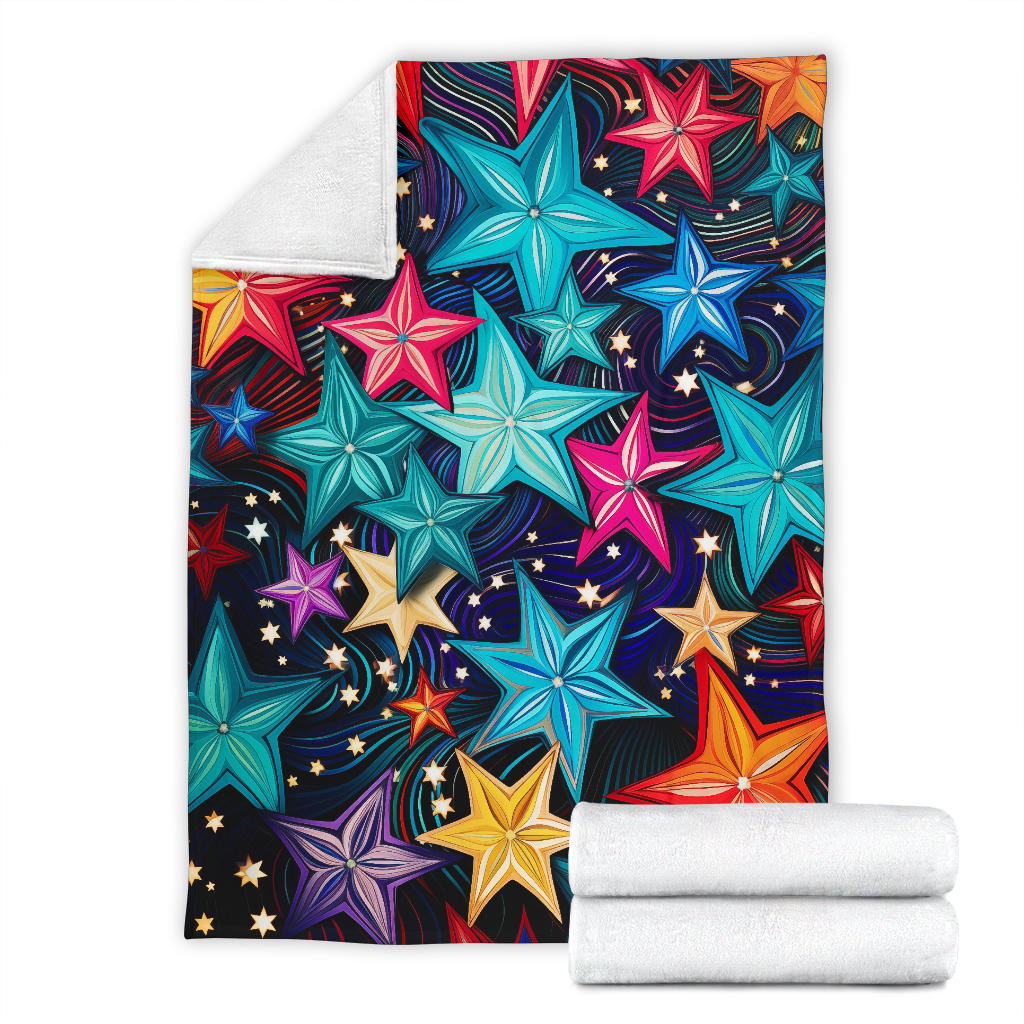 Stars Blanket, Trippy Psychedelics Stars Blanket, Stars Gifts, Flower Child Blanket