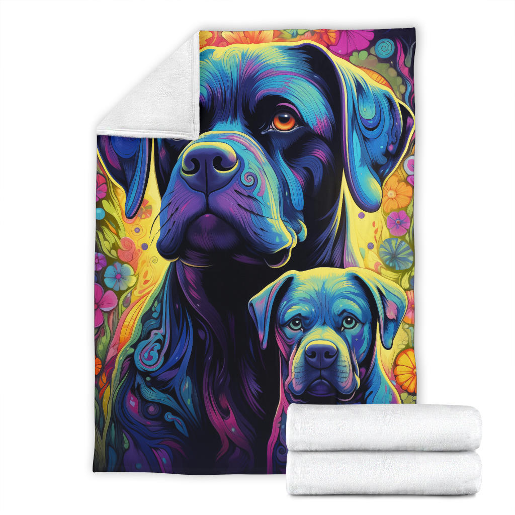 Cane Corso Blanket, Trippy Psychedelics Cane Corso Fleece Blanket, Cane Corso Throw Blanket, Cane Corso Gifts