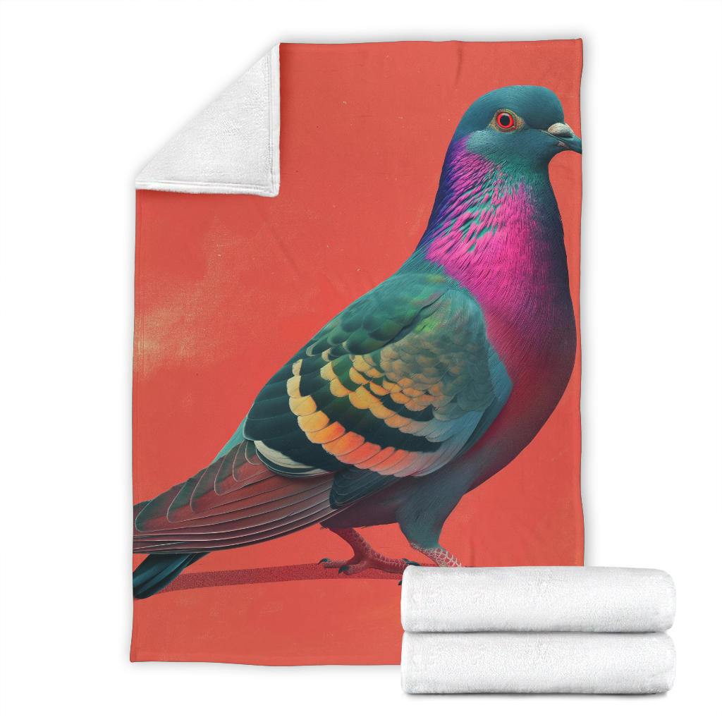 Pigeon Blanket, Trippy Psychedelics Pigeon Fleece Blanket, Pigeon Throw Blanket, Pigeon Gifts