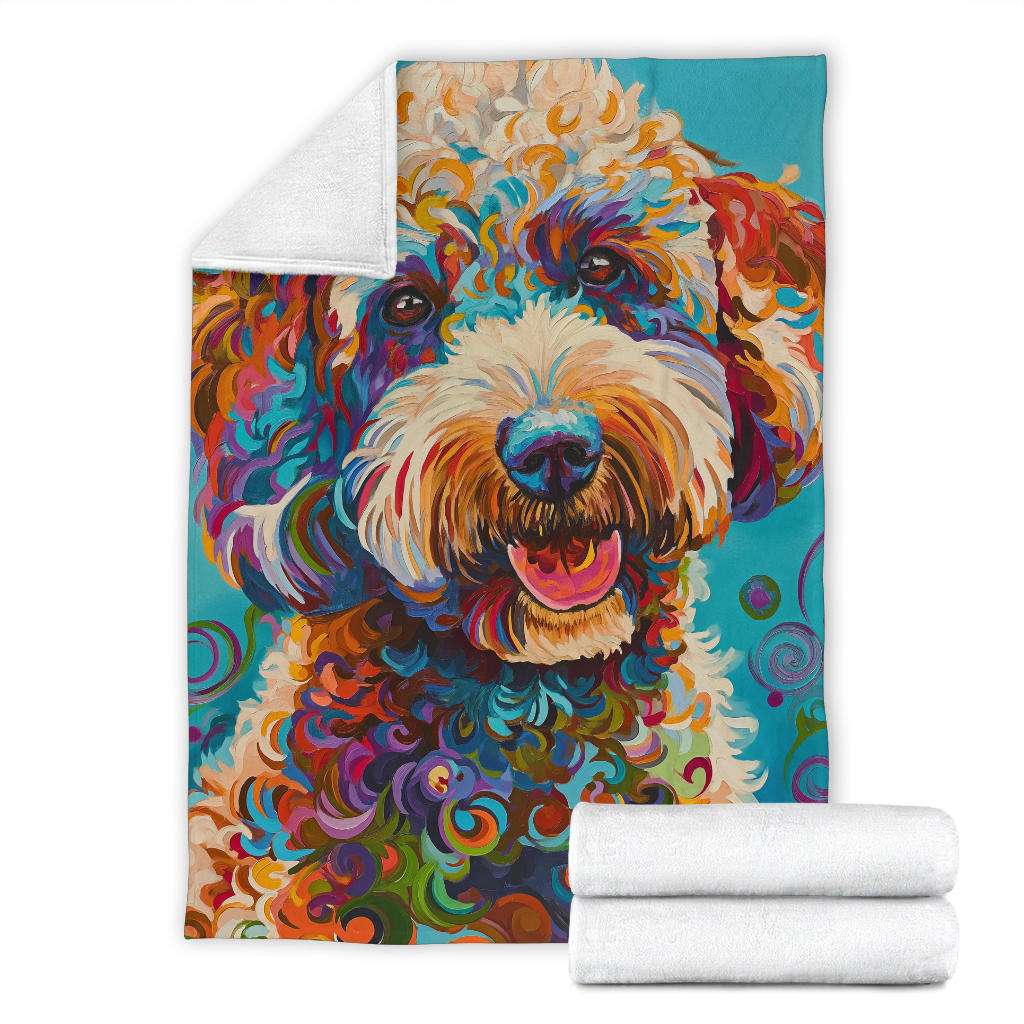 Lagotto Romagnolo Dog Blanket, Trippy Psychedelics Lagotto Romagnolo Dog Fleece Blanket, Lagotto Romagnolo Dog Throw Blanket, Lagotto Romagnolo Dog Gifts