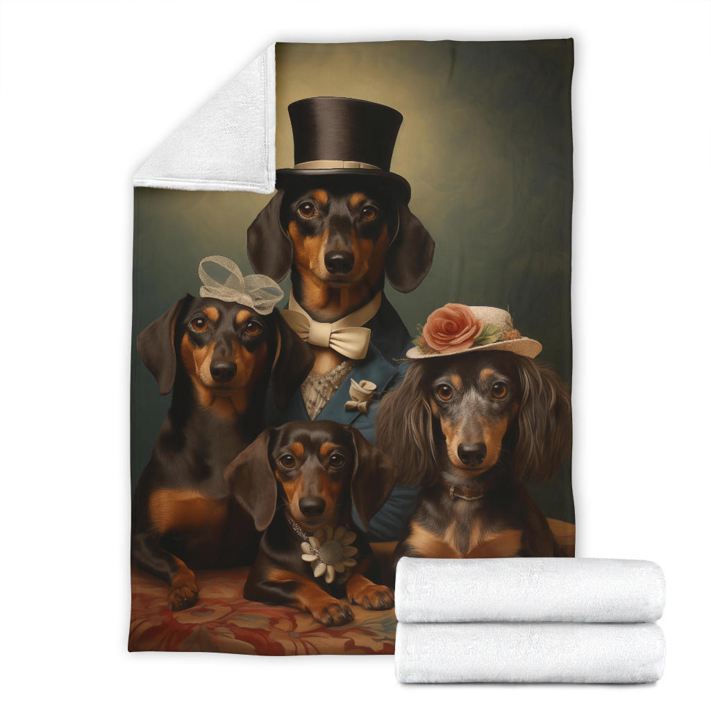 Dachshund Family Blanket, Dachshund Fleece Blanket, Dachshund Gifts, Dachshund Throw Blanket