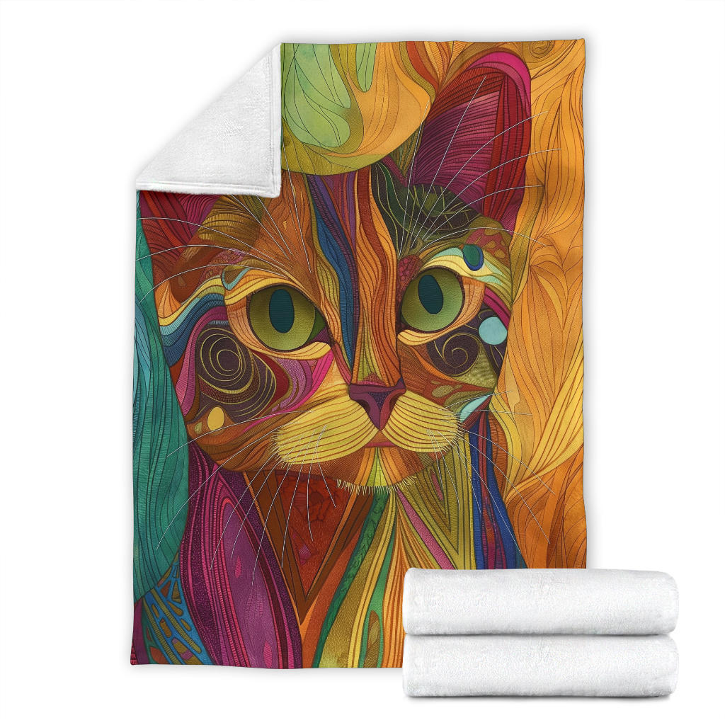 American Wirehair cat Blanket, Trippy Psychedelics American Wirehair cat Fleece Blanket, American Wirehair cat Throw Blanket, American Wirehair cat Gifts