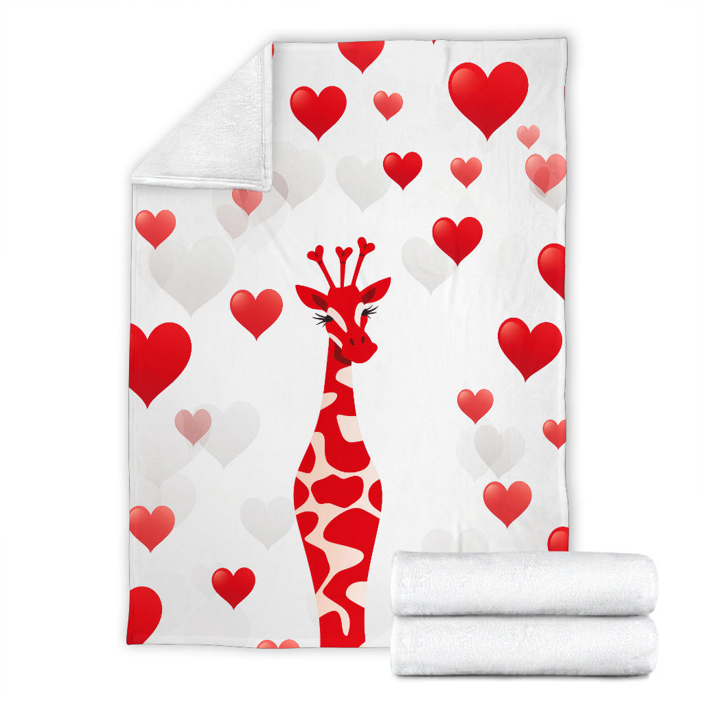 Giraffe Heart Blanket, Giraffe Throw Blanket, Giraffe Fleece Blanket, Giraffe Gift