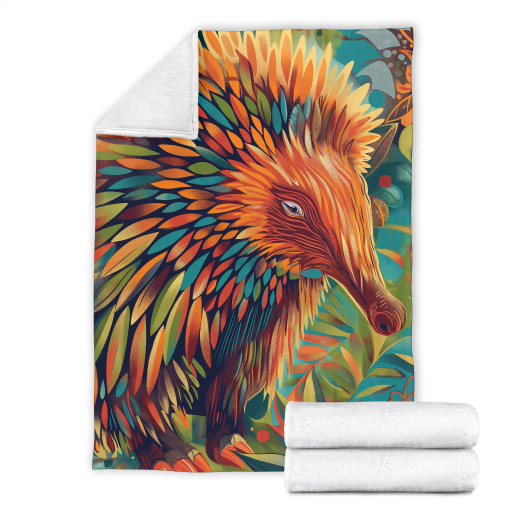 Echidna Blanket, Trippy Psychedelics Echidna Fleece Blanket, Echidna Throw Blanket, Echidna Gifts