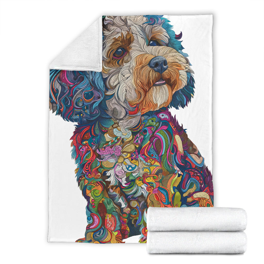 Lagotto Romagnolo Dog Blanket, Trippy Psychedelics Lagotto Romagnolo Dog Fleece Blanket, Lagotto Romagnolo Dog Throw Blanket, Lagotto Romagnolo Dog Gifts