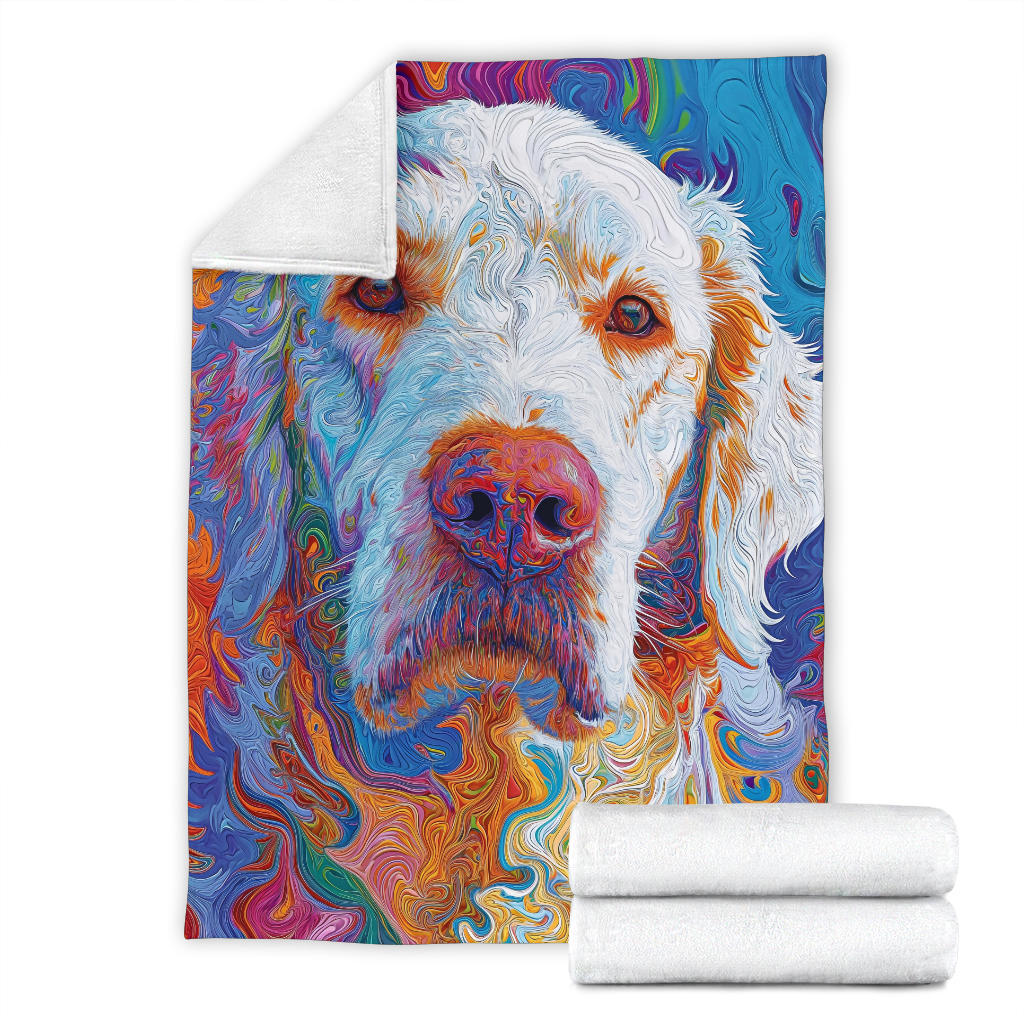 Kuvasz Dog Blanket, Trippy Psychedelics Kuvasz Dog Fleece Blanket, Kuvasz Dog Throw Blanket, Kuvasz Dog Gifts