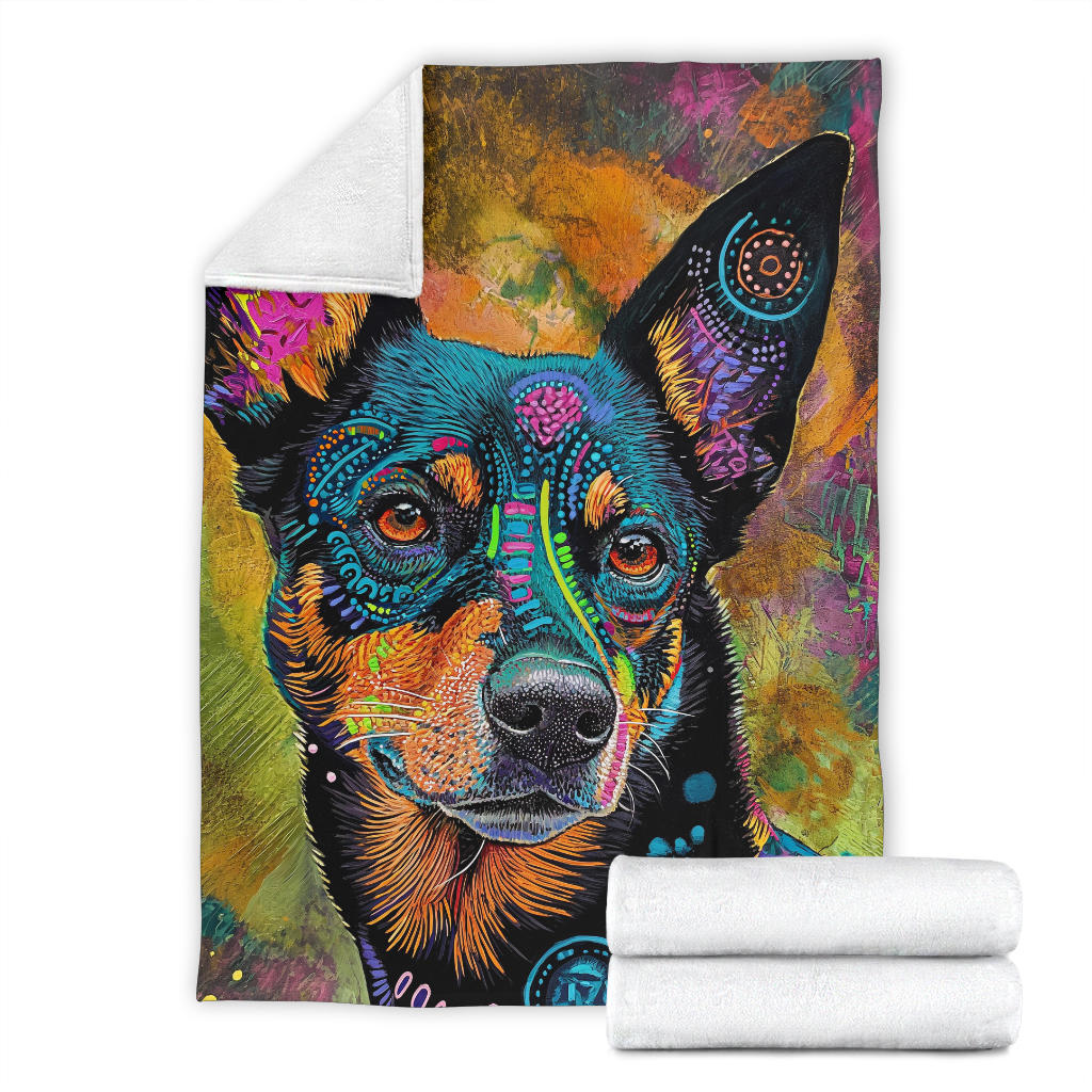 Lancashire Heeler Dog Blanket, Trippy Psychedelics Lancashire Heeler Dog Fleece Blanket, Lancashire Heeler Dog Throw Blanket, Lancashire Heeler Dog Gifts