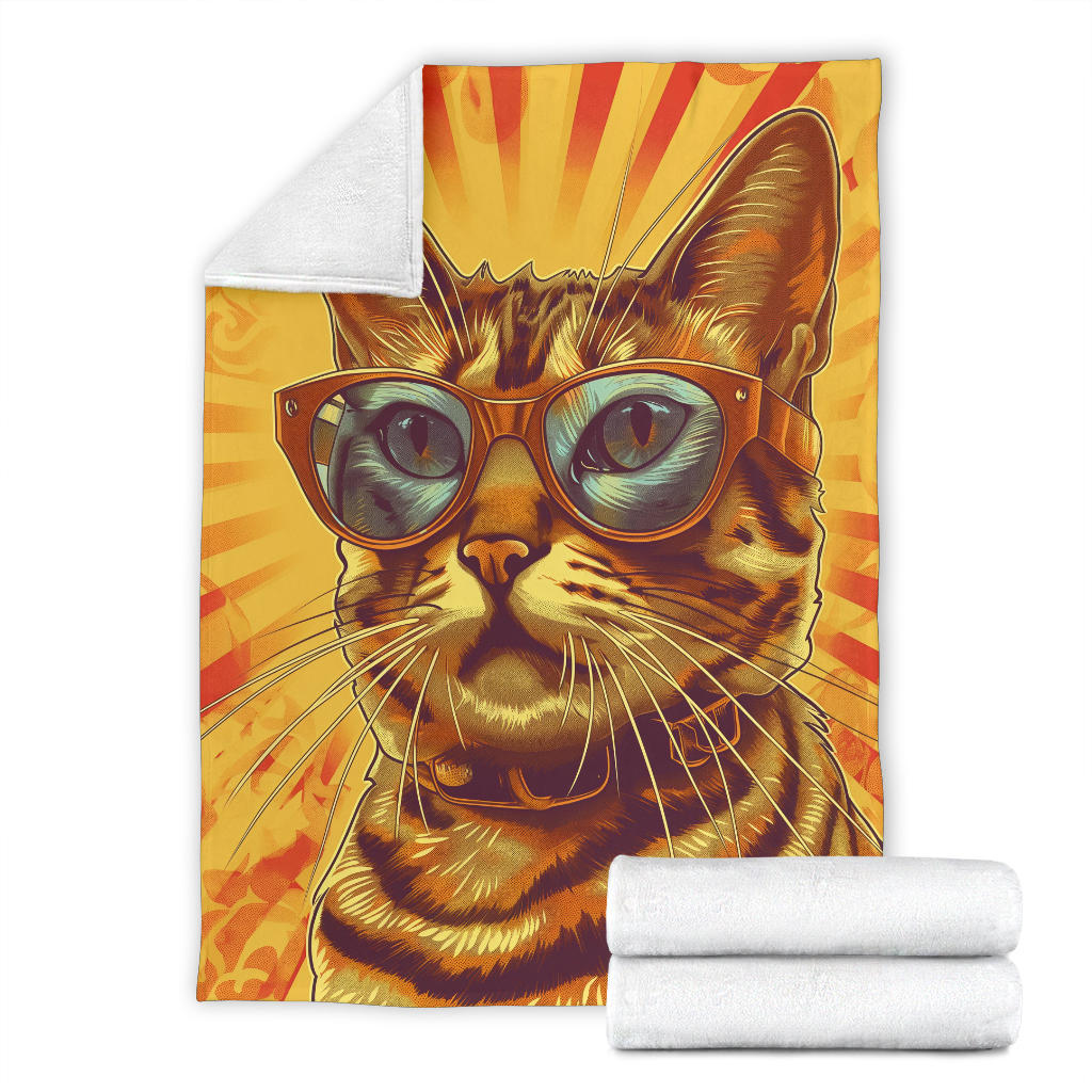 Ocicat Cat Blanket, Trippy Psychedelics Ocicat Cat Fleece Blanket, Ocicat Cat Throw Blanket, Ocicat Cat Gifts