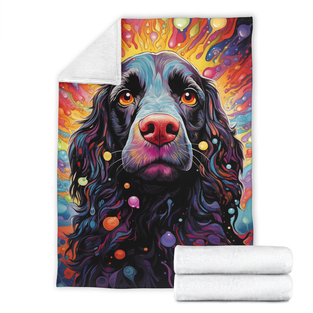 American Water Spaniel Blanket, Trippy Psychedelics American Water Spaniel Fleece Blanket, American Water Spaniel Throw Blanket, American Water Spaniel Gifts