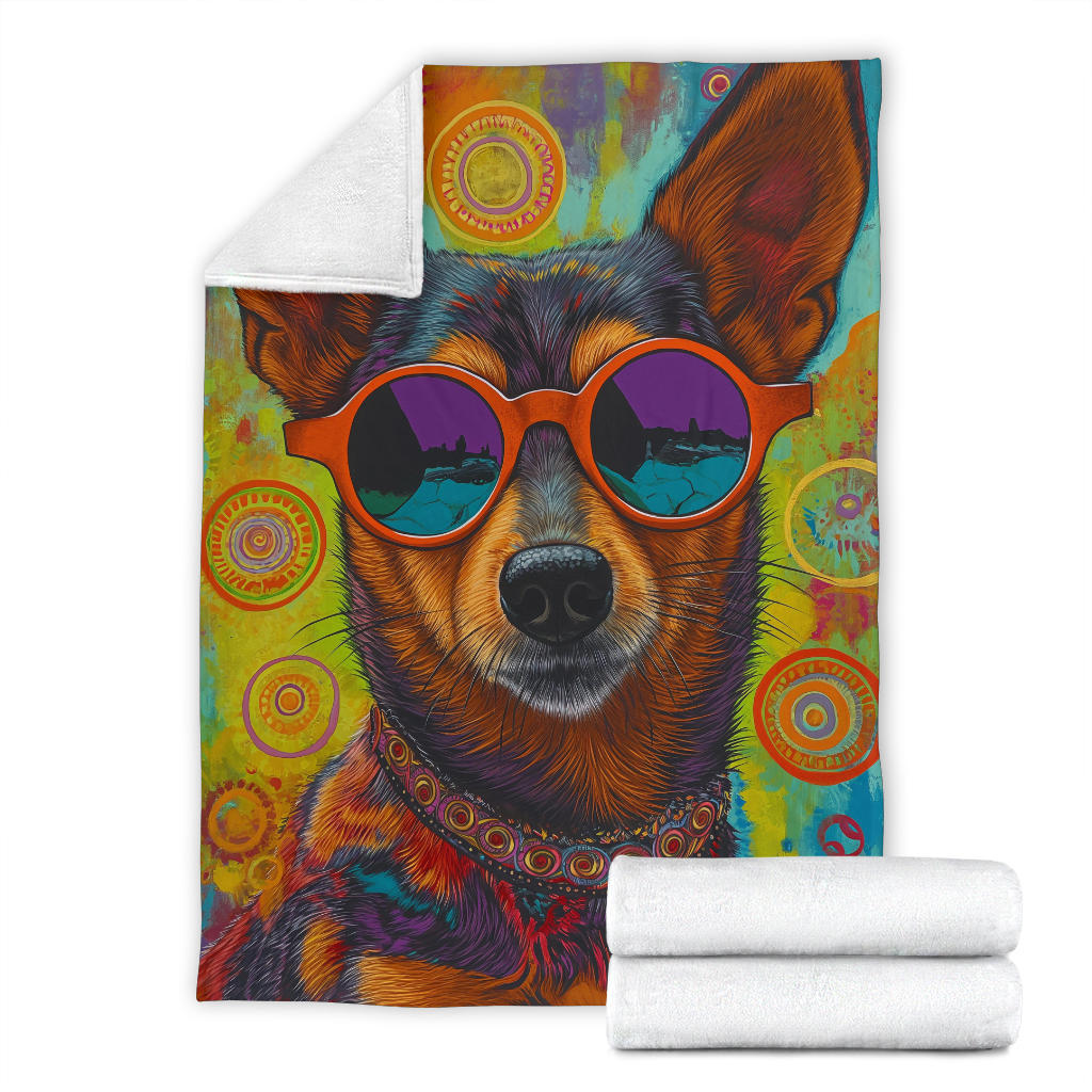 Lancashire Heeler Dog Blanket, Trippy Psychedelics Lancashire Heeler Dog Fleece Blanket, Lancashire Heeler Dog Throw Blanket, Lancashire Heeler Dog Gifts