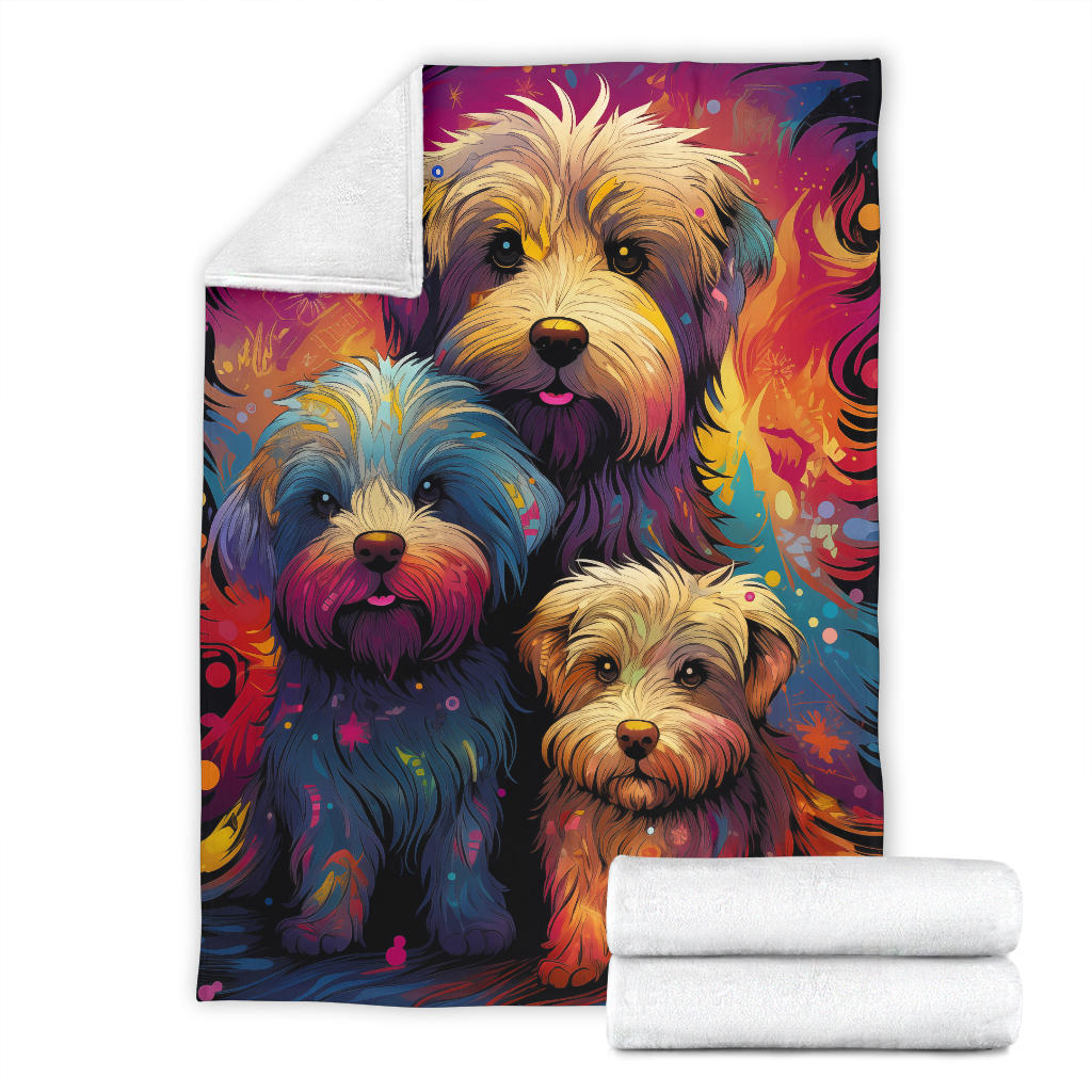 Glen of Imaal Terrier Blanket, Trippy Psychedelics Glen of Imaal Terrier Fleece Blanket, Glen of Imaal Terrier Throw Blanket, Glen of Imaal Terrier Gifts