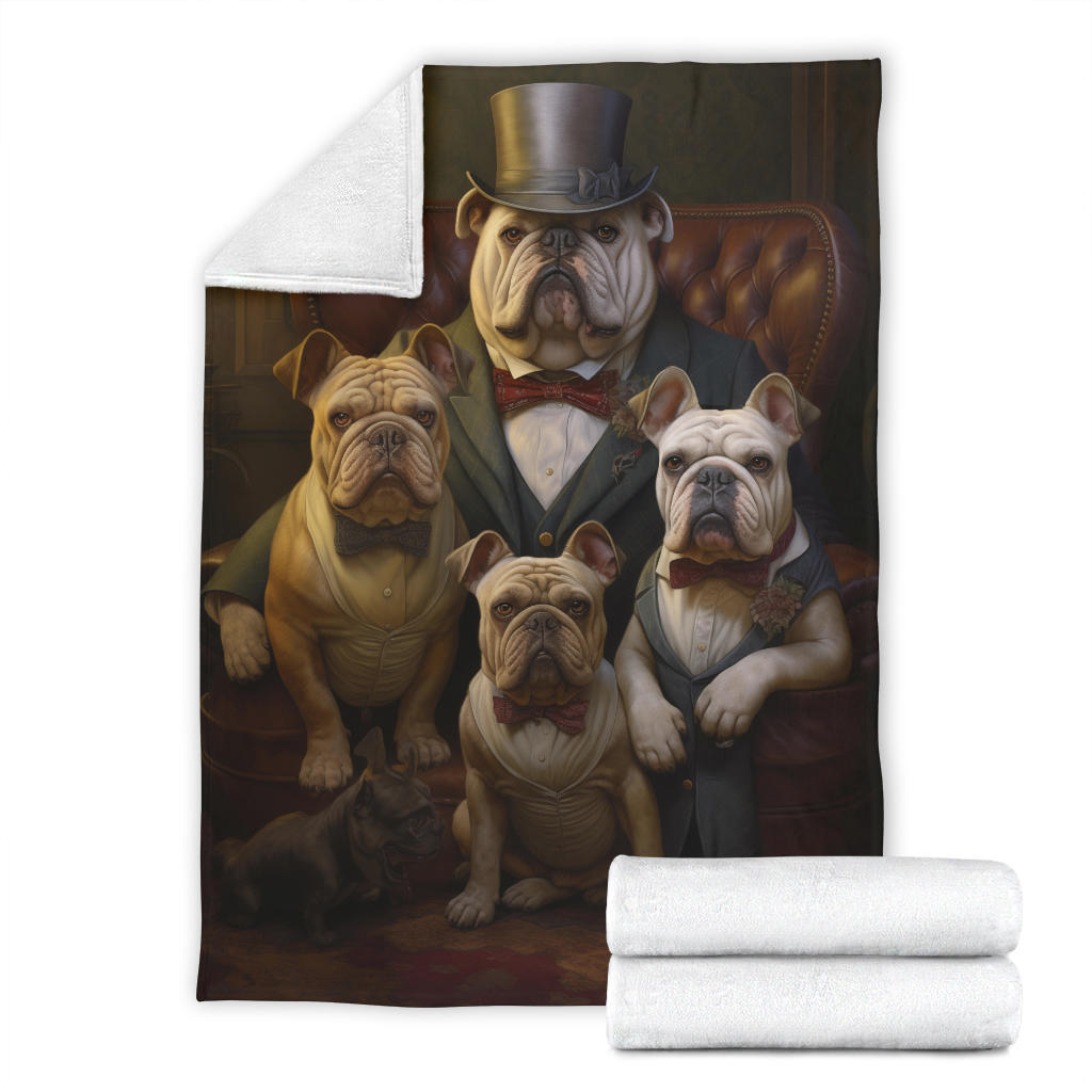 Bulldog Family Blanket, Bulldog Gifts, Bulldog Blanket, Bulldog Throw Blanket