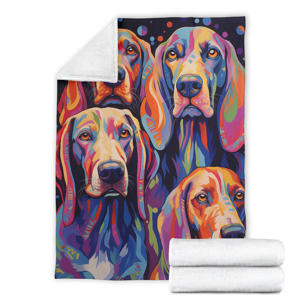 Treeing Walker Coonhound Blanket, Trippy Psychedelics Treeing Walker Coonhound Fleece Blanket, Treeing Walker Coonhound Throw Blanket, Treeing Walker Coonhound Gifts