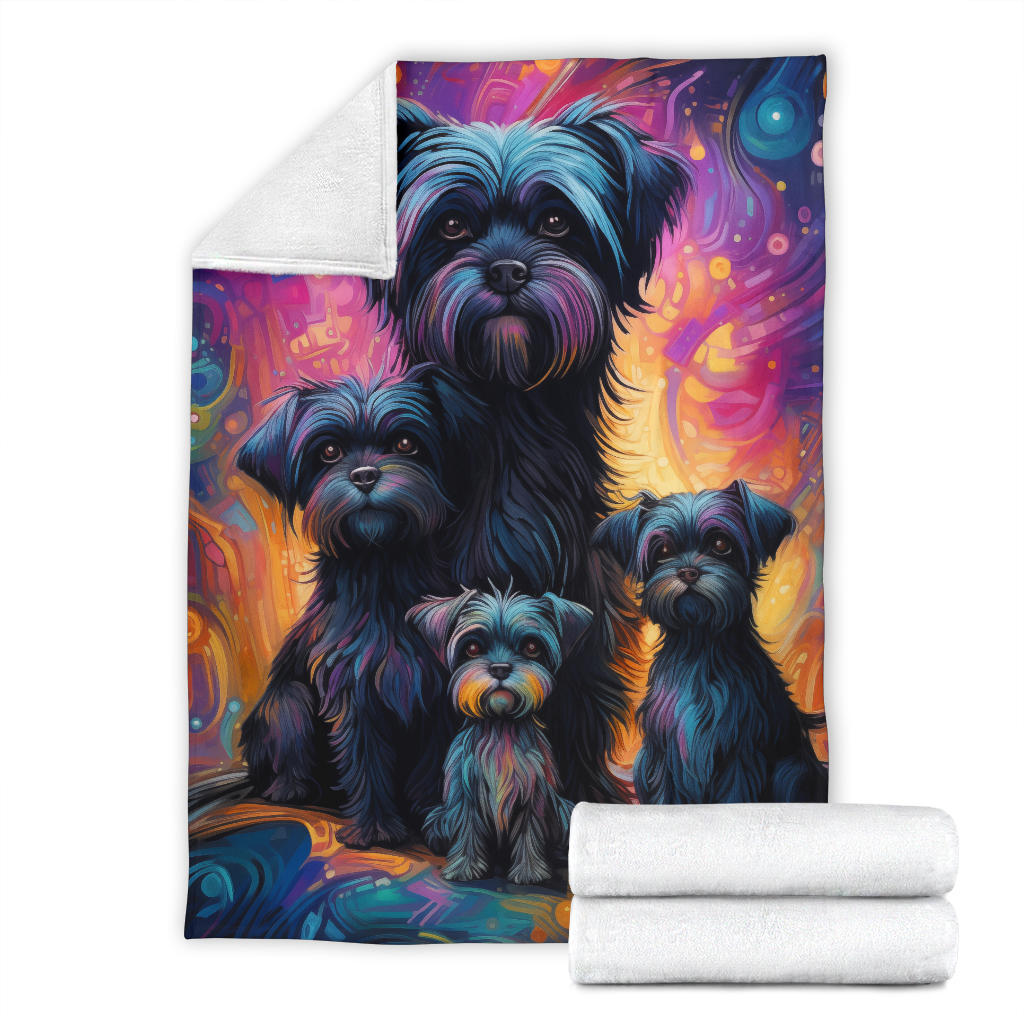 Affenpinscher Blanket, Trippy Psychedelics Affenpinscher Fleece Blanket, Affenpinscher Throw Blanket, Affenpinscher Gifts