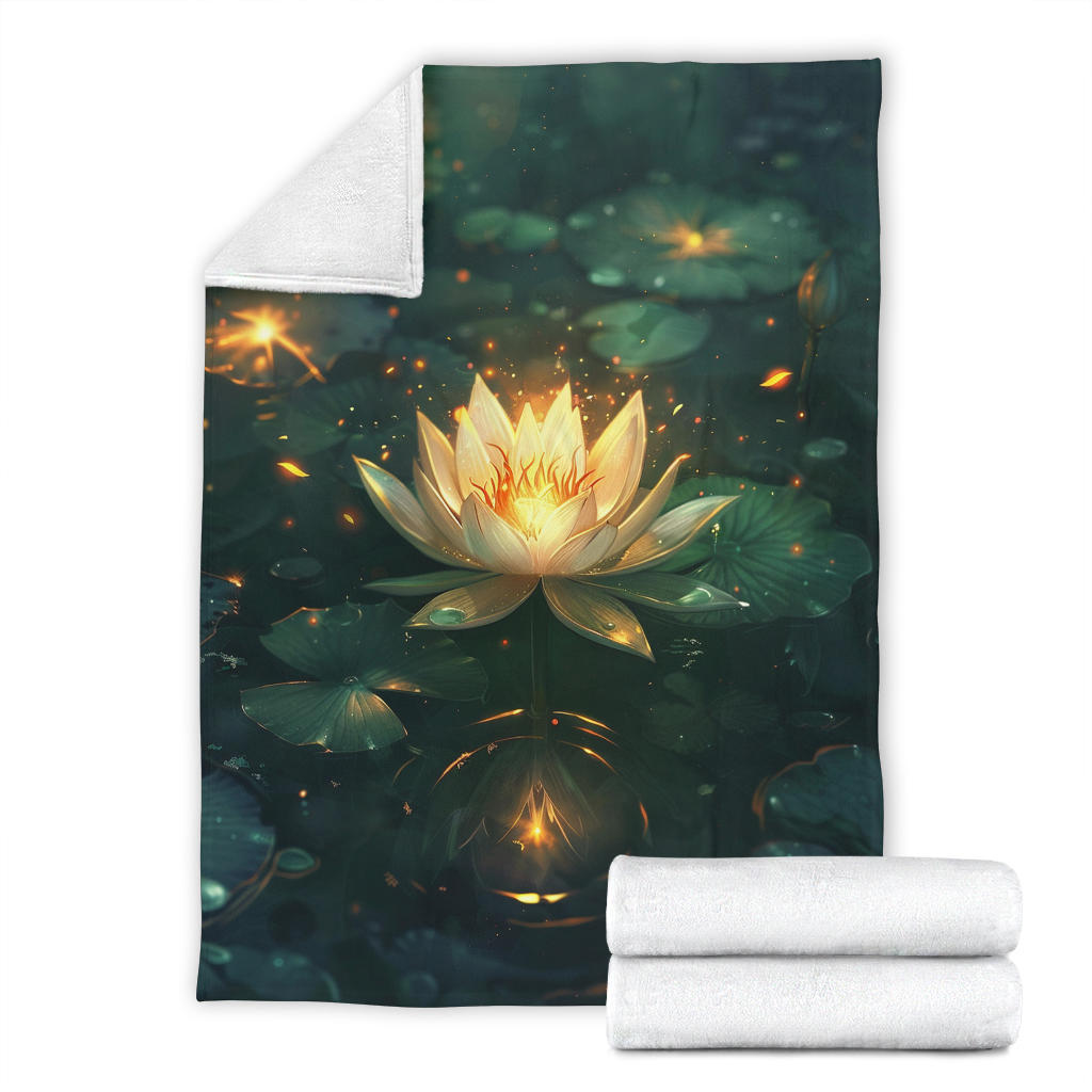 Luminous Lotus Blanket, Luminous Lotus Estetic Blanket, Luminous Lotus Blanket Gift, Blanket