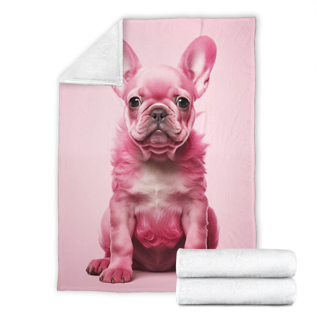 Pink French Bulldog Blanket, French Bulldog Throw Blanket, French Bulldog Fleece Blanket, French Bulldog Gifts