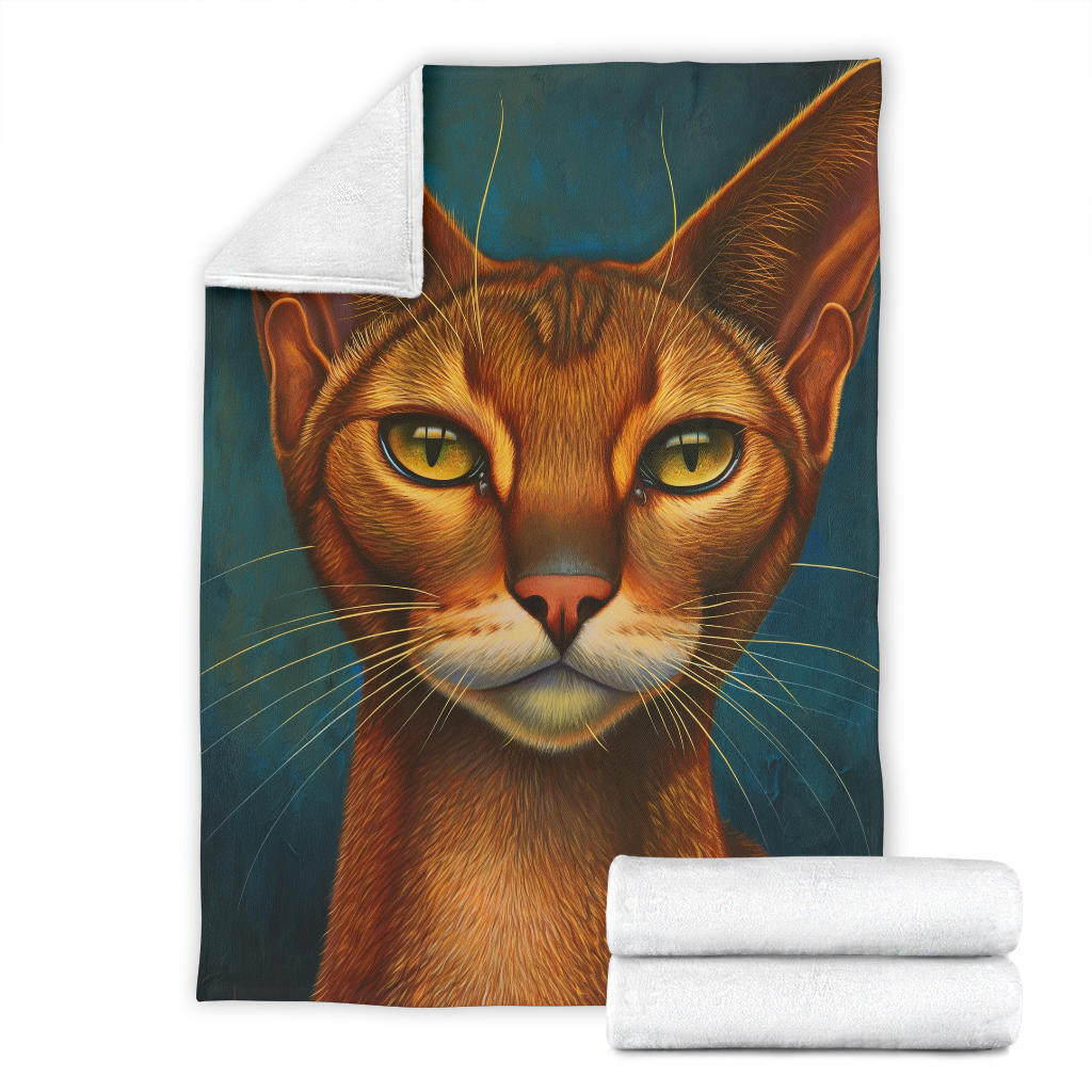 Abyssinian cat Blanket, Trippy Psychedelics Abyssinian cat Fleece Blanket, Abyssinian cat Throw Blanket, Abyssinian cat Gifts