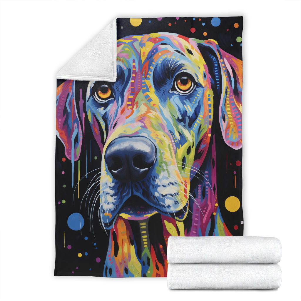 Trippy Psychedelics Great Dane Blanket, Great Dane Fleece Blanket, Great Dane Throw Blanket, Great Dane Gifts