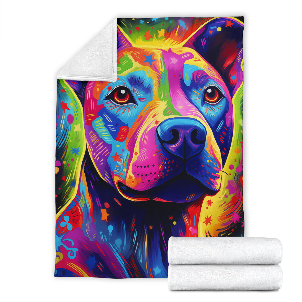 American Pit Bull Blanket, Trippy Psychedelics American Pit Bull Fleece Blanket, American Pit Bull Throw Blanket, American Pit Bull Gifts