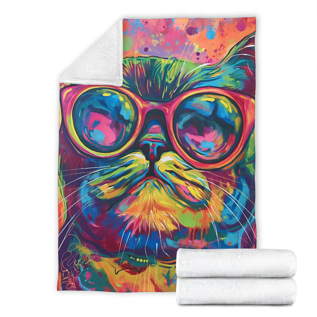 Exotic Shorthair cat Blanket, Trippy Psychedelics Exotic Shorthair cat Fleece Blanket, Exotic Shorthair cat Throw Blanket, Exotic Shorthair cat Gifts