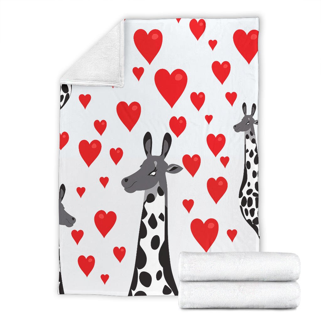 Giraffe Hearts Blanket, Giraffe Throw Blanket