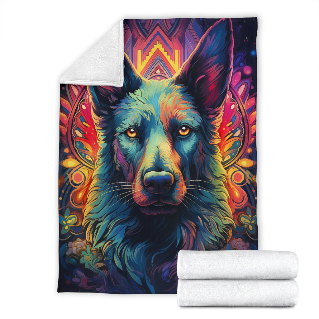 Border Collie Blanket, Border Collie Trippy Psychedelics Blanket, Border Collie Gifts, Border Collie Throw Blanket