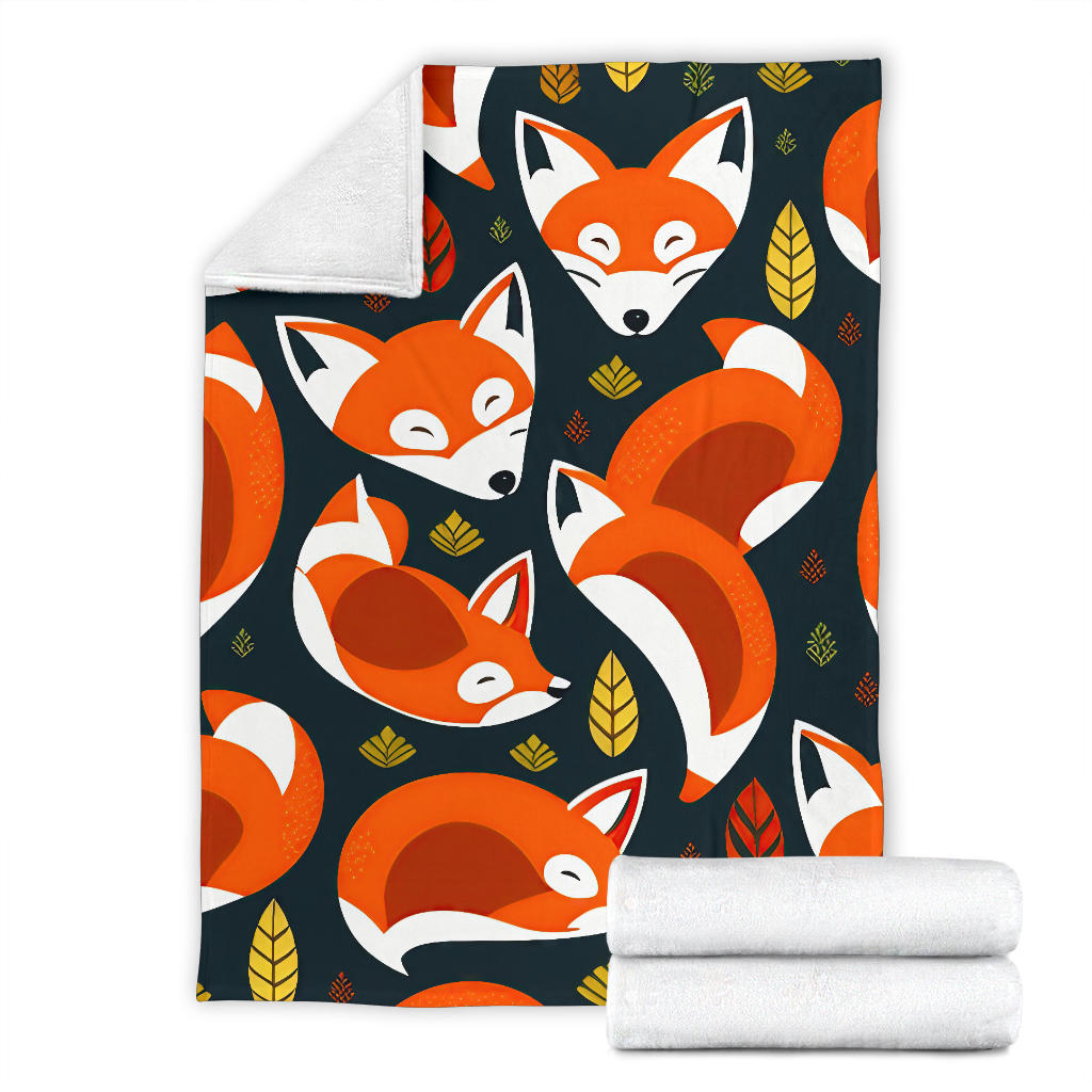 Forest Fox Blanket Fox Fleece Blanket