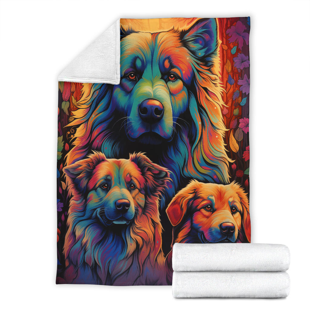 Caucasian Shepherd Blanket, Trippy Psychedelics Caucasian Shepherd Fleece Blanket, Caucasian Shepherd Throw Blanket, Caucasian Shepherd Gifts