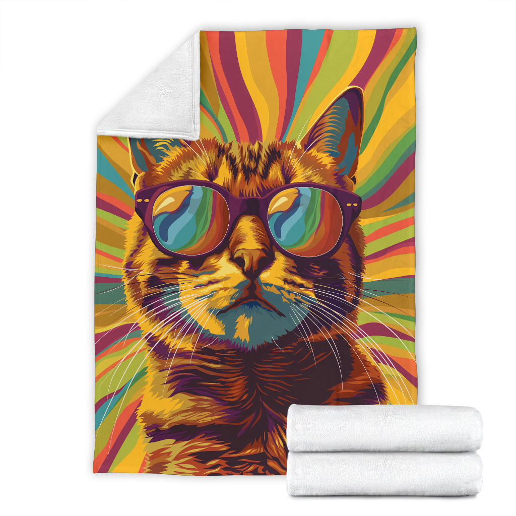 Bengal cat Blanket, Trippy Psychedelics Bengal cat Fleece Blanket, Bengal cat Throw Blanket, Bengal cat Gifts