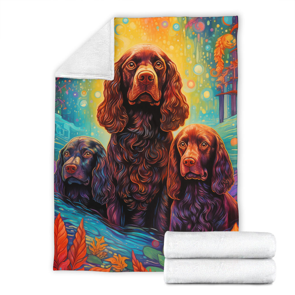 American Water Spaniel Blanket, Trippy Psychedelics American Water Spaniel Fleece Blanket, American Water Spaniel Throw Blanket, American Water Spaniel Gifts