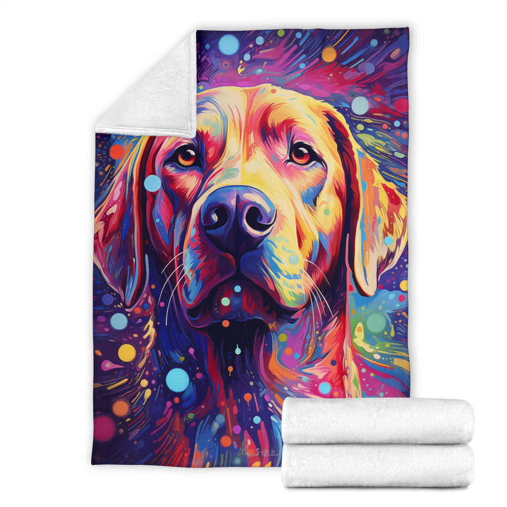 Trippy Psychedelics Labrador Retriever Blanket, Labrador Retriever Throw Blanket, Labrador Retriever Fleece Blanket, Labrador Retriever Gift