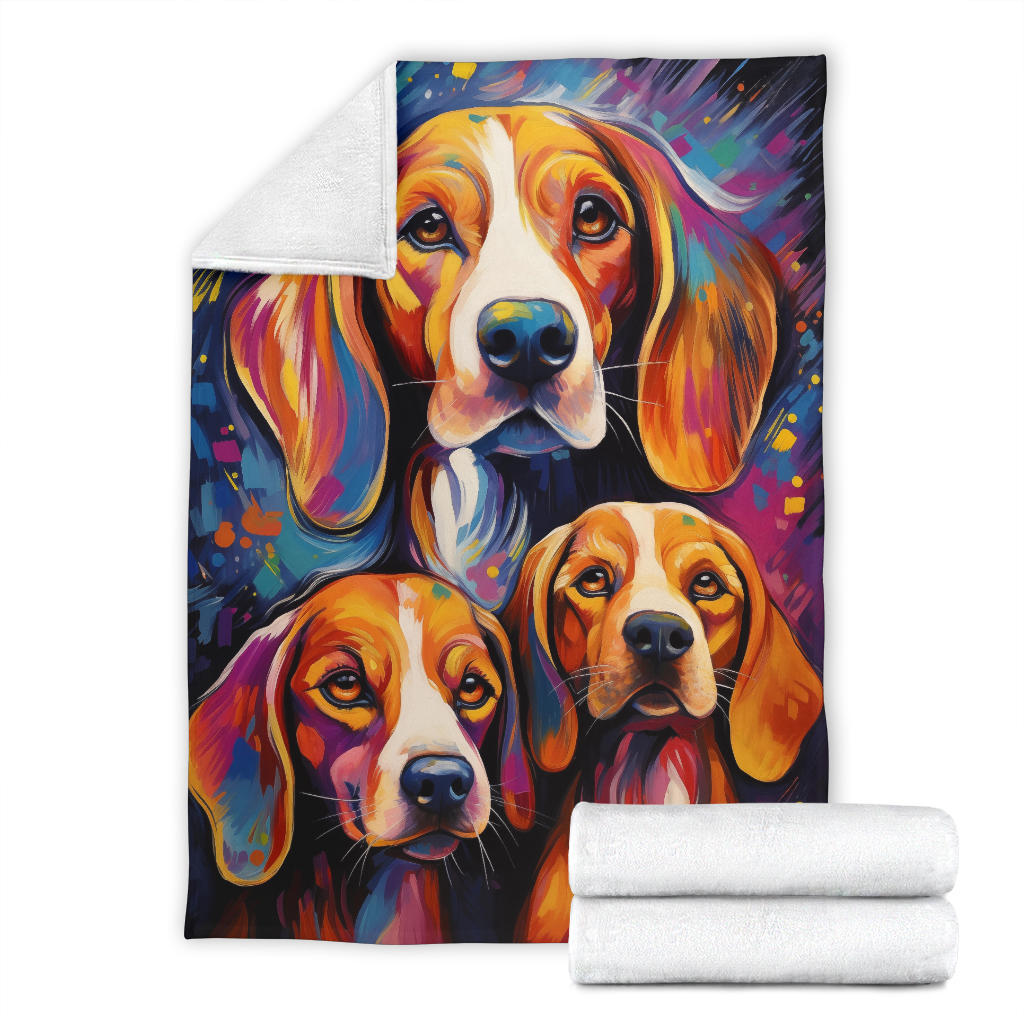 English Foxhound Blanket, Trippy Psychedelics English Foxhound Fleece Blanket, English Foxhound Throw Blanket, English Foxhound Gifts